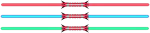 Triple Lightsabers Color Variants PNG Image