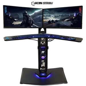 Triple Monitor Gaming Setup Png Kxk2 PNG Image