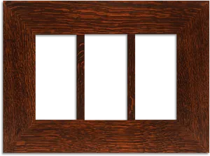 Triple Panel Wooden Photo Frame.png PNG Image