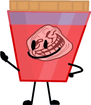 Troll Face Cup Character PNG Image