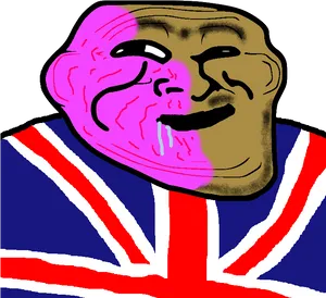 Troll Face U K Flag Shirt PNG Image