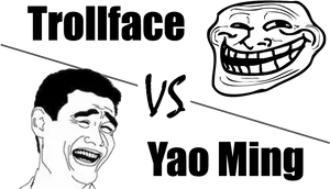 Troll Face Versus Yao Ming Meme PNG Image