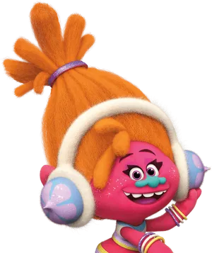 Troll With Headphones Character PNG Image