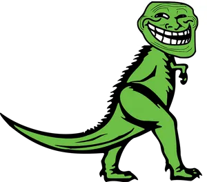 Trollface Dinosaur Hybrid PNG Image