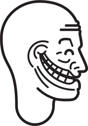 Trollface Icon Black PNG Image