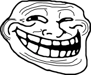 Trollface Meme Classic Blackand White PNG Image