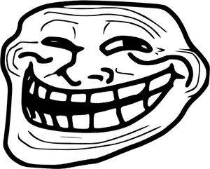 Trollface Meme Classic Expression PNG Image