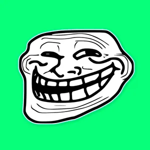 Trollface Meme Green Background PNG Image