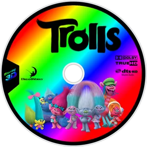 Trolls Movie Blu Ray Disc PNG Image