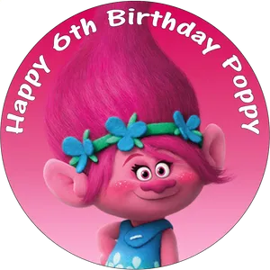 Trolls6th Birthday Celebration PNG Image