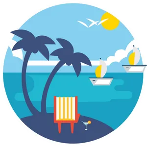 Tropical_ Beach_ Vacation_ Icon PNG Image