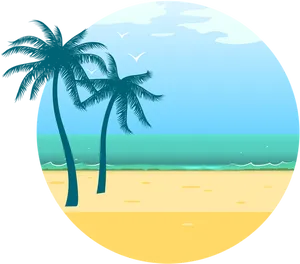 Tropical_ Beach_ View_ Vector PNG
