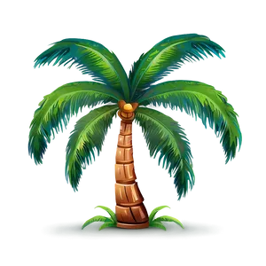 Tropical Cartoon Palm Tree Png Dme27 PNG Image