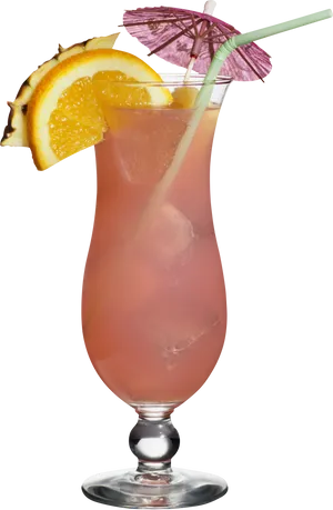 Tropical Cocktailwith Orange Sliceand Umbrella.png PNG Image