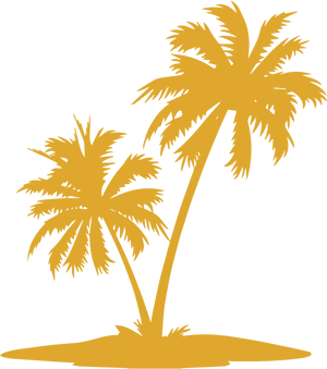 Tropical Coconut Trees Silhouette PNG Image