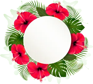 Tropical Floral Frame Template PNG Image