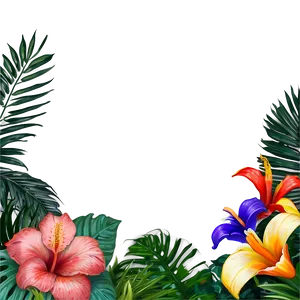 Tropical Flower Frame Png Bbe PNG Image