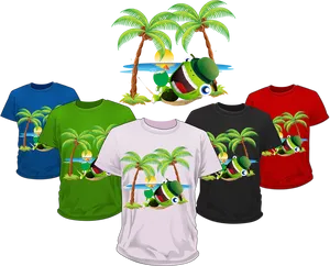 Tropical Frog T Shirt Designs PNG Image