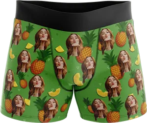 Tropical Fruit Print Boxer Briefs PNG Image