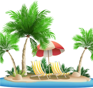 Tropical Island Relaxation Scene PNG Image