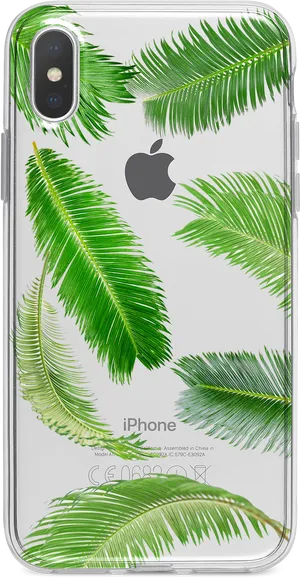 Tropical Palm Leavesi Phone Case Design PNG Image