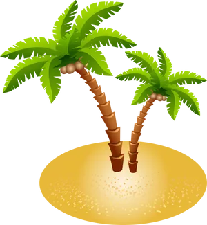 Tropical Palm Trees Vector PNG Image