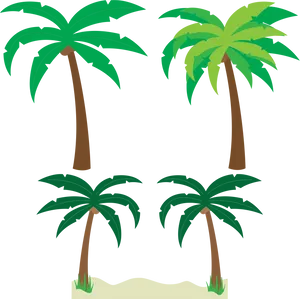 Tropical Palm Trees Vector PNG Image