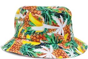 Tropical Pineapple Bucket Hat PNG Image