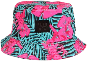 Tropical Print Bucket Hat PNG Image