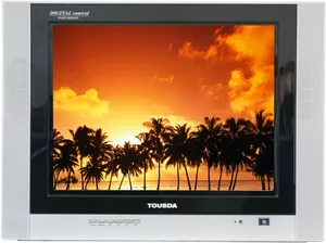 Tropical Sunset C R T Monitor Display PNG Image