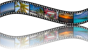 Tropical Vacation Filmstrip PNG Image