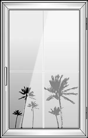 Tropical View Window PNG Image