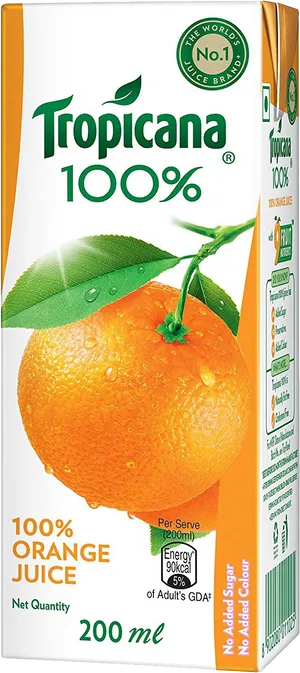 Tropicana100 Percent Orange Juice Package PNG Image