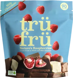 Tru Fru Frozen Raspberries Chocolate Package PNG Image