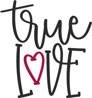 True Love Heart Calligraphy PNG Image