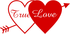 True Love Hearts Arrow Graphic PNG Image