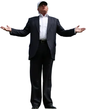 Trump Gesture With Open Arms PNG Image