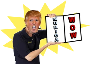 Trump Murica Wow Meme PNG Image