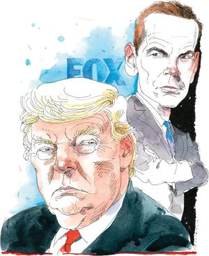 Trumpand Fox News Caricature PNG Image