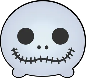 Tsum Tsum Skellington Plush Design PNG Image