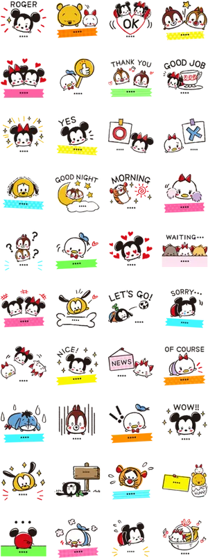 Tsum Tsum_ Sticker_ Collection PNG Image