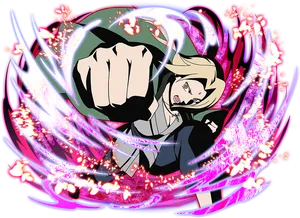 Tsunade Powerful Punch Anime Art PNG Image