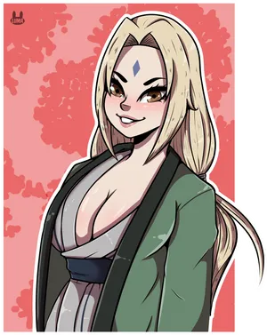 Tsunade Senju Anime Portrait PNG Image