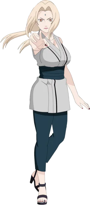 Tsunade Senju Naruto Anime Character PNG Image