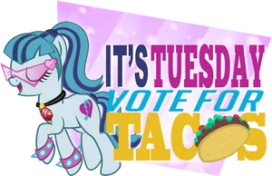 Tuesday Taco Vote Cartoon Pony PNG Image