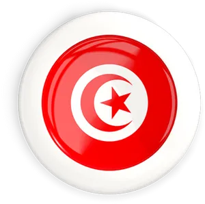 Tunisian Flag Button PNG Image