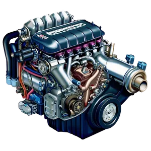 Turbocharged Car Engine Graphic Png Gmf44 PNG Image