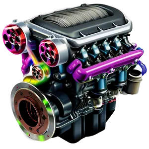 Turbocharged Car Engine Graphic Png Vhq3 PNG Image