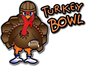 Turkey Bowl Cartoon Mascot PNG Image