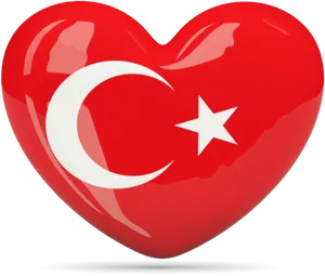 Turkish Flag Heart Icon PNG Image